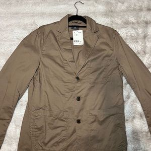 MEN’S RELAXED FIT CASUAL BLAZER JACKET, SIZE US 38R, COLOR: BROWN